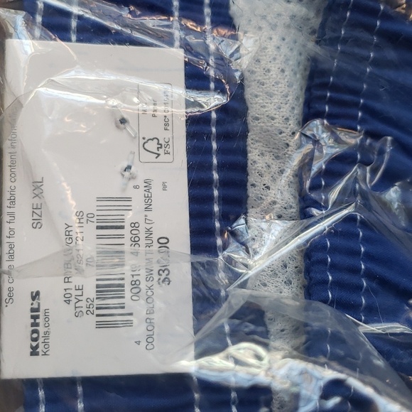 Sonoma Goods For Life® 7" Full Elastic-Waistband Swim Trunks in Blue/Gray XXL - Picture 5 of 5